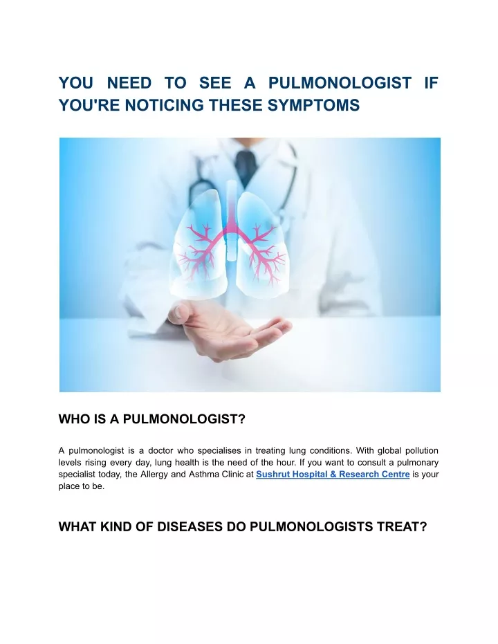 you need to see a pulmonologist