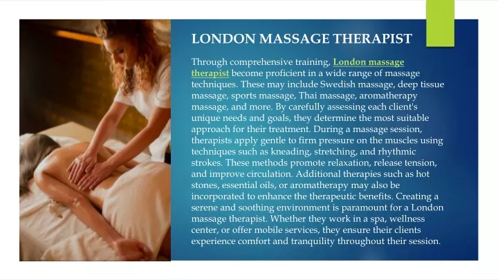 london massage therapist