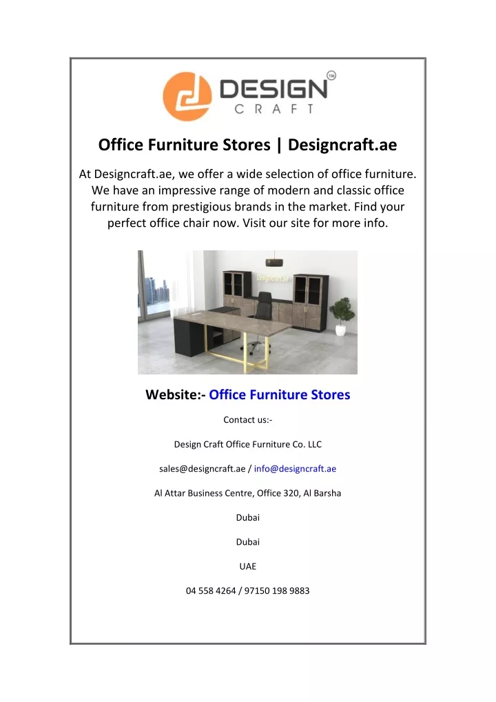 office furniture stores designcraft ae