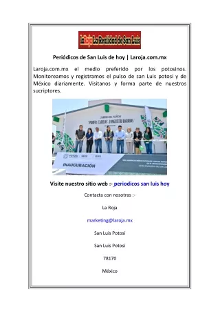 Periódicos de San Luis de hoy  Laroja.com.mx