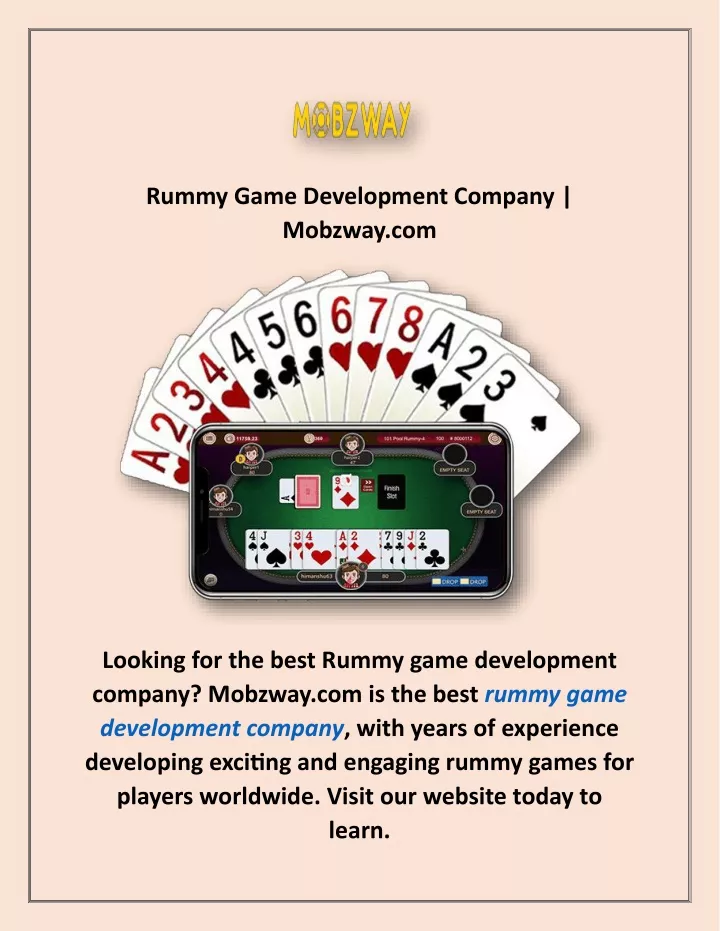 rummy game development company mobzway com