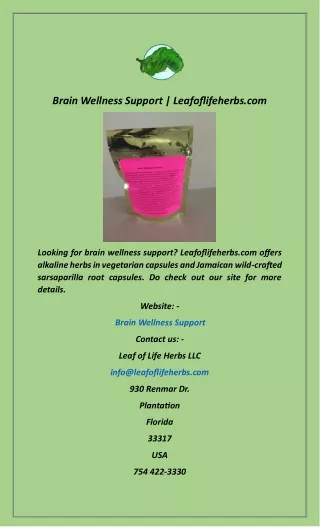 brain wellness support leafoflifeherbs com