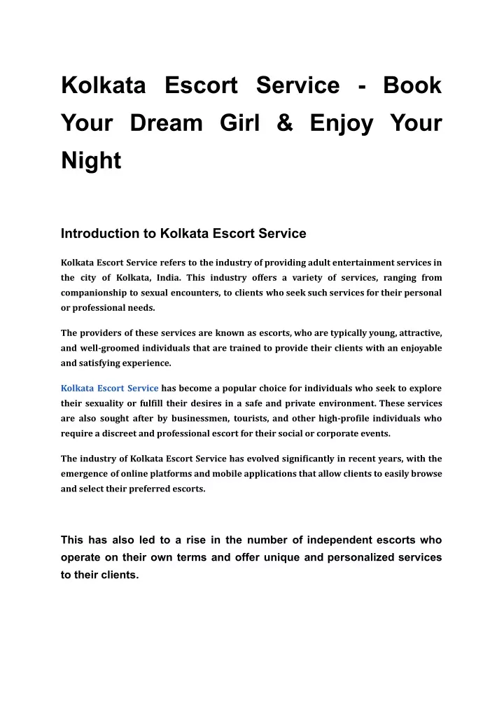 kolkata escort service book your dream girl enjoy