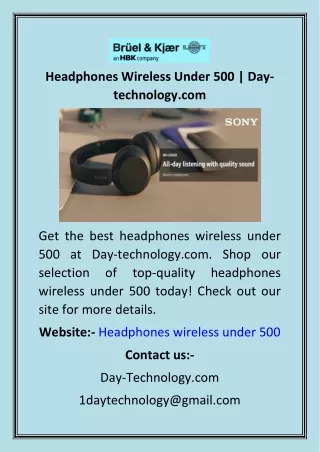 Headphones Wireless Under 500  Day-technology