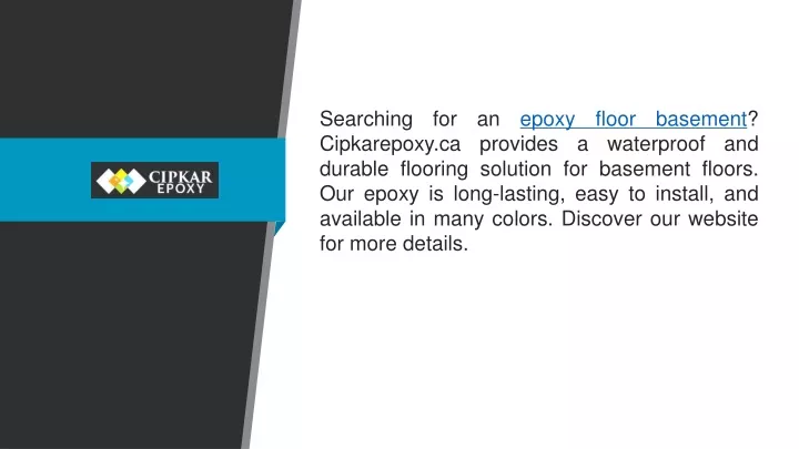 searching for an epoxy floor basement cipkarepoxy