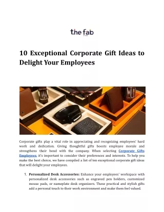 10 Exceptional Corporate Gift Ideas to Delight Your Employees