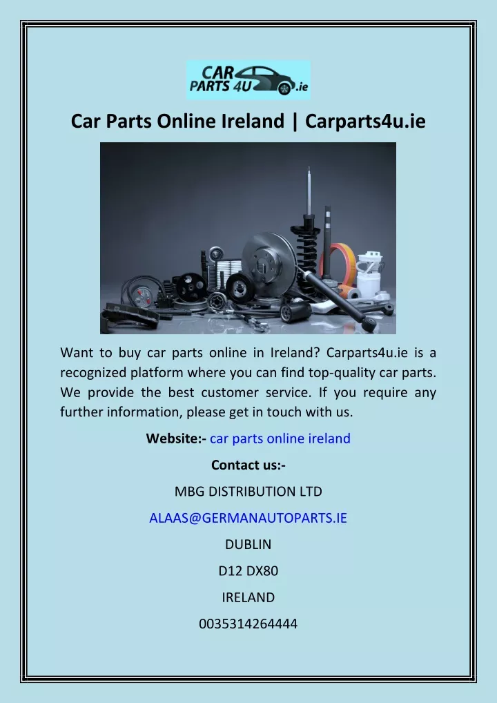 car parts online ireland carparts4u ie