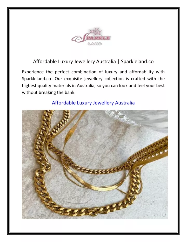 affordable luxury jewellery australia sparkleland