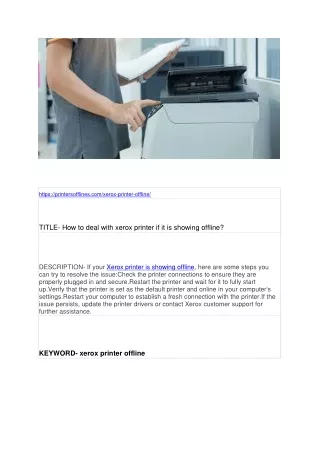 https printersofflines com xerox printer offline
