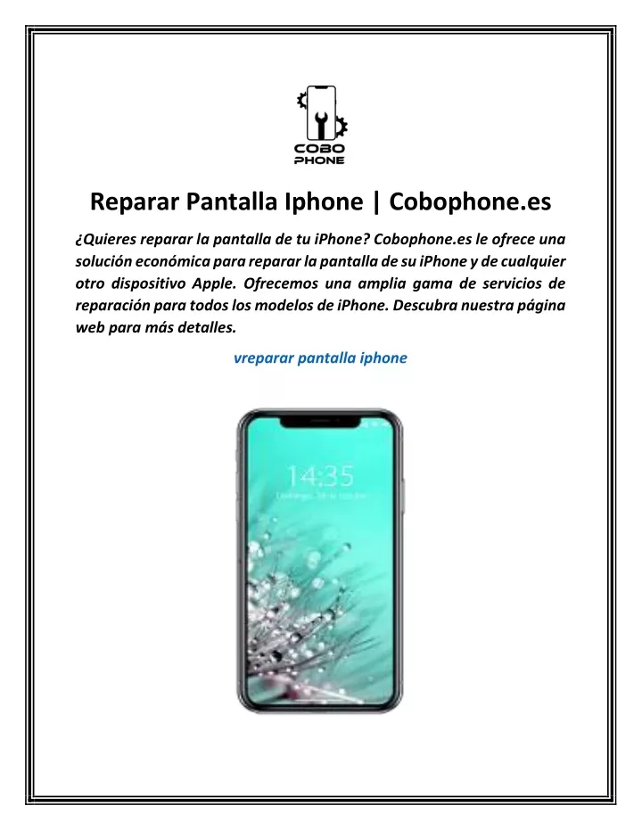 reparar pantalla iphone cobophone es