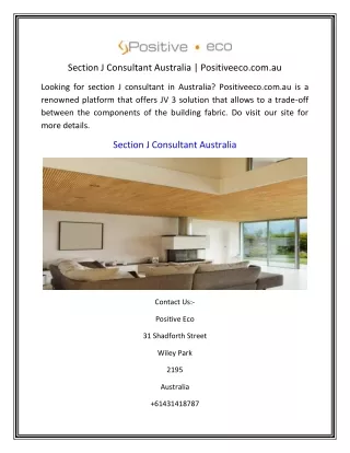 Section J Consultant Australia  Positiveeco.com