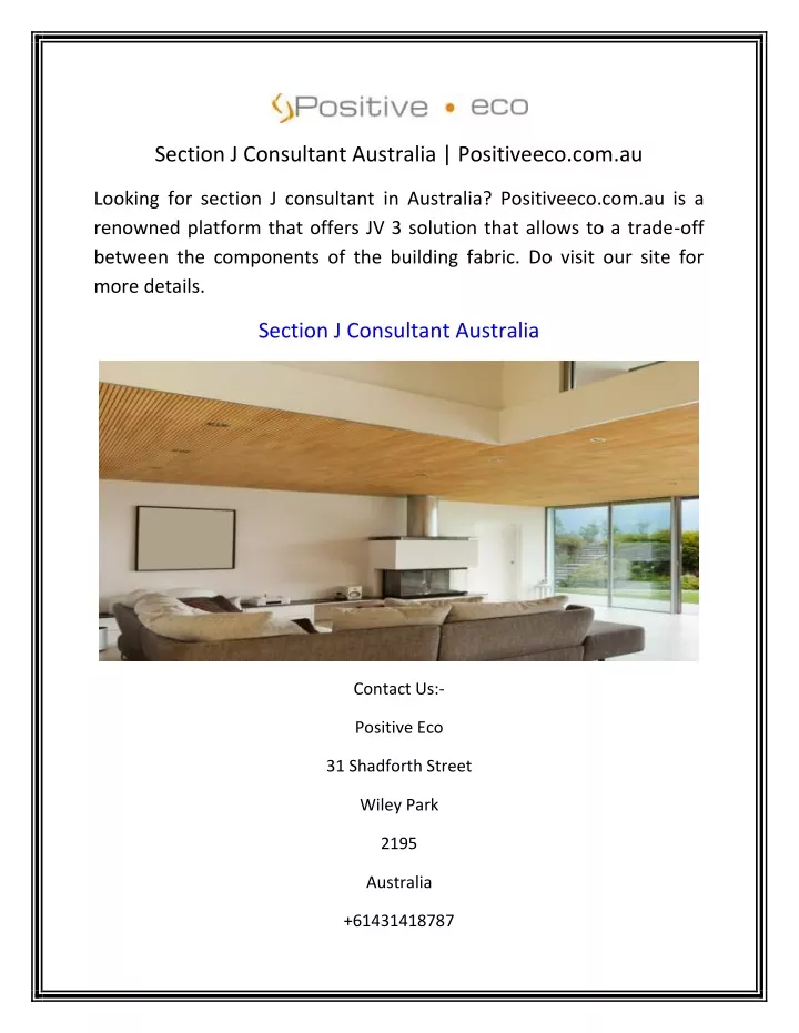 section j consultant australia positiveeco com au