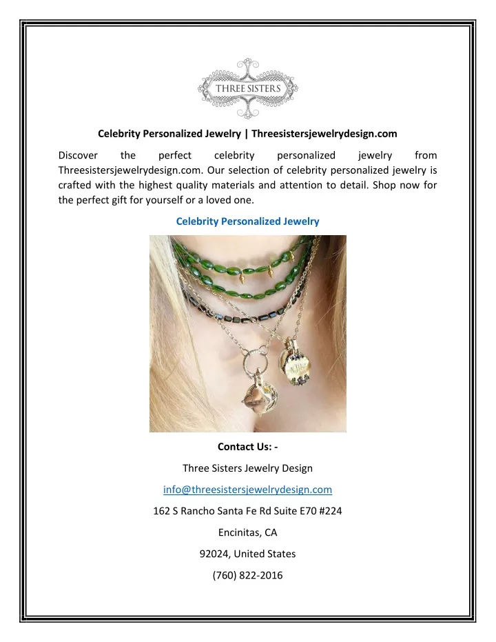 celebrity personalized jewelry