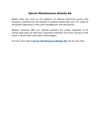 server maintenance atlanta ga