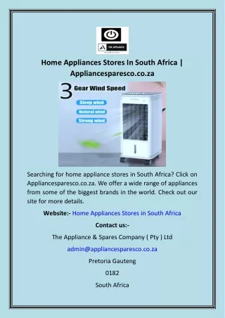 Home Appliances Stores In South Africa  Appliancesparesco.co.za