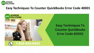 easy techniques to counter quickbooks error code