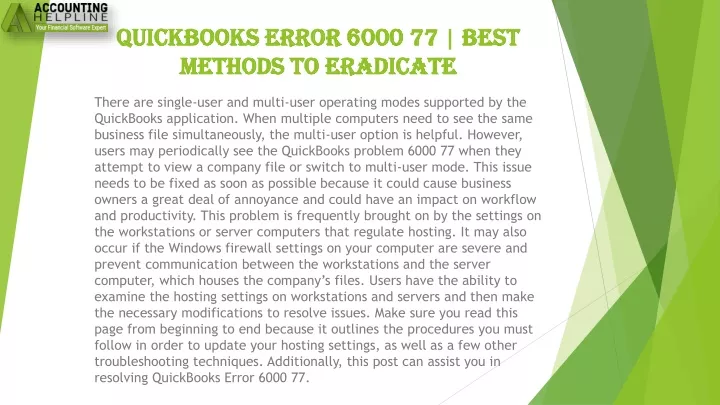 quickbooks error 6000 77 best methods to eradicate