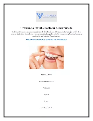 Ortodoncia Invisible sanlucar de barrameda