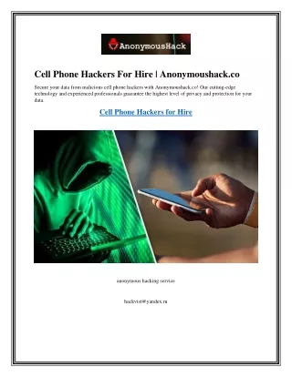 Cell Phone Hackers For Hire  Anonymoushack.co