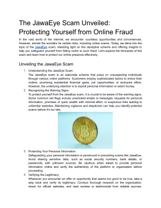 The JawaEye Scam Unveiled_ Protecting Yourself from Online Fraud