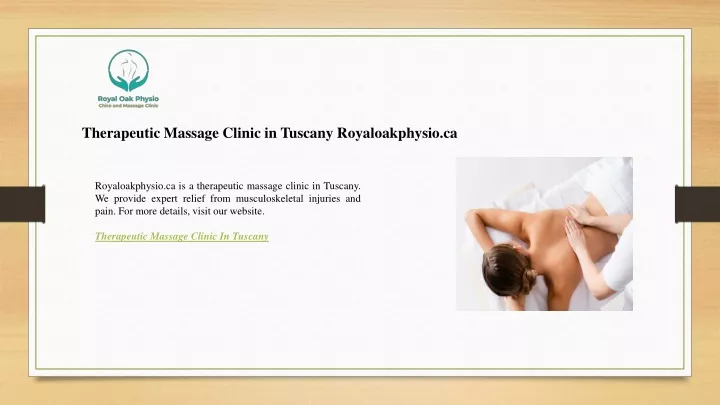 therapeutic massage clinic in tuscany