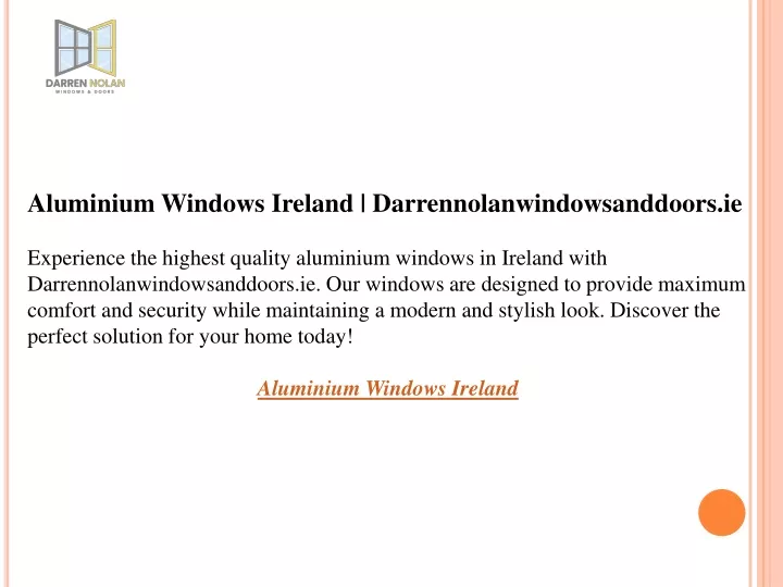 aluminium windows ireland