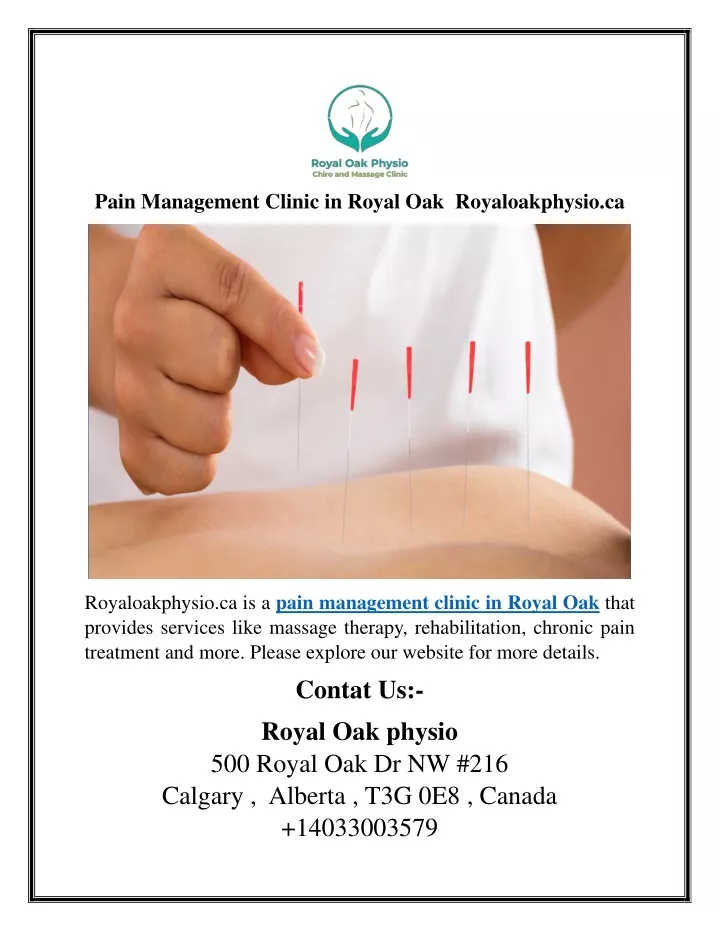 pain management clinic in royal