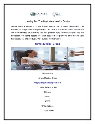Looking For The Best Vein Health Center