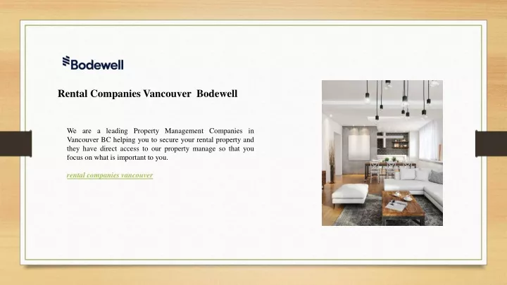 rental companies vancouver bodewell