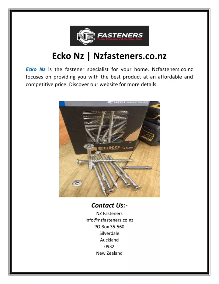 ecko nz nzfasteners co nz