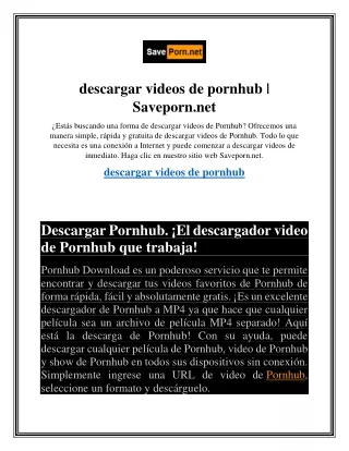 descargar videos de pornhub  Saveporn.net