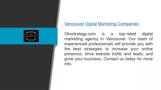 Vancouver Digital Marketing Companies Okostrategy.com