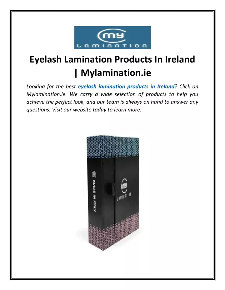 eyelash lamination products in ireland