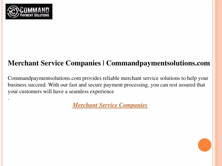 merchant service companies