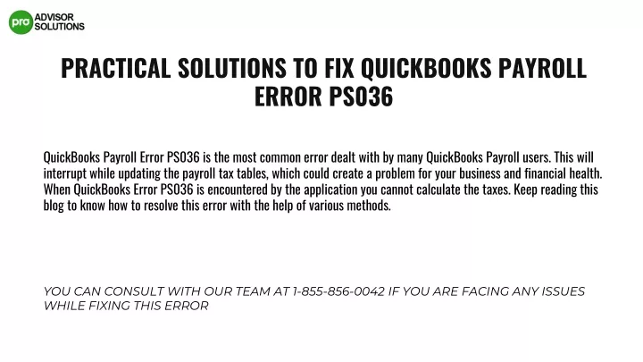 practical solutions to fix quickbooks payroll