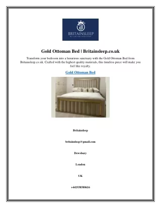 Gold Ottoman Bed    Britainsleep.co.uk