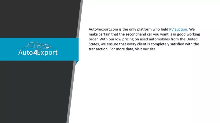 auto4export com is the only platform who held