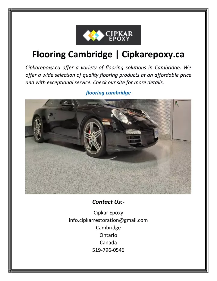 flooring cambridge cipkarepoxy ca