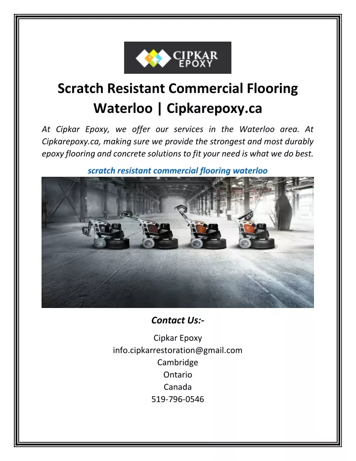 scratch resistant commercial flooring waterloo
