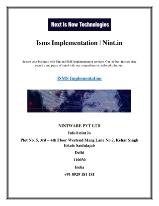 Isms Implementation  Nint.in