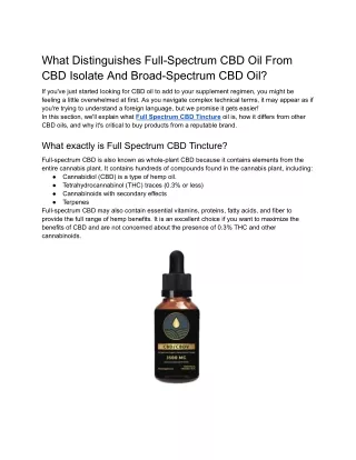 What Distinguishes Full-Spectrum CBD Oil From CBD Isolate And Broad-Spectrum CBD