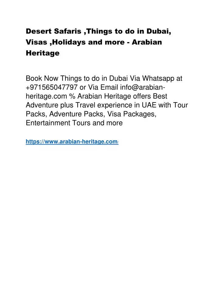 desert safaris things to do in dubai visas