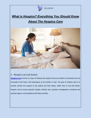 What is Hospice Everything You Should Know About The Hospice Care