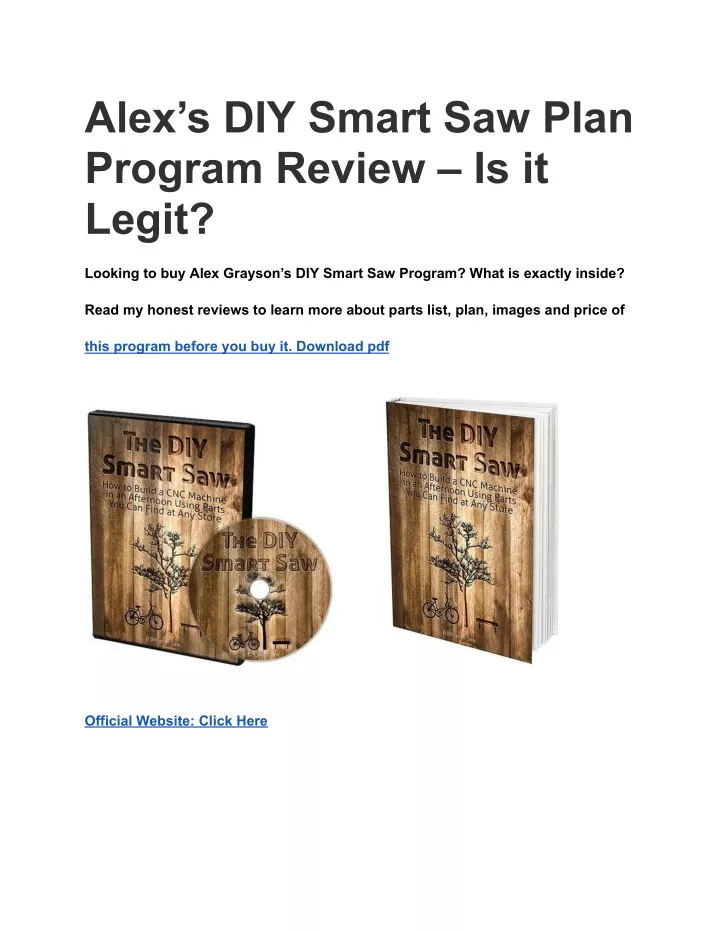 alex s diy smart saw plan program review