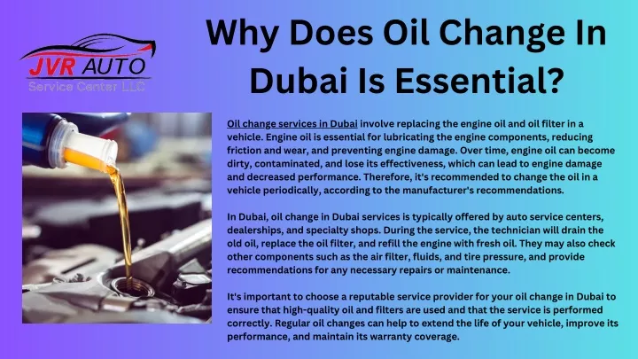 why does oil change in dubai is essential