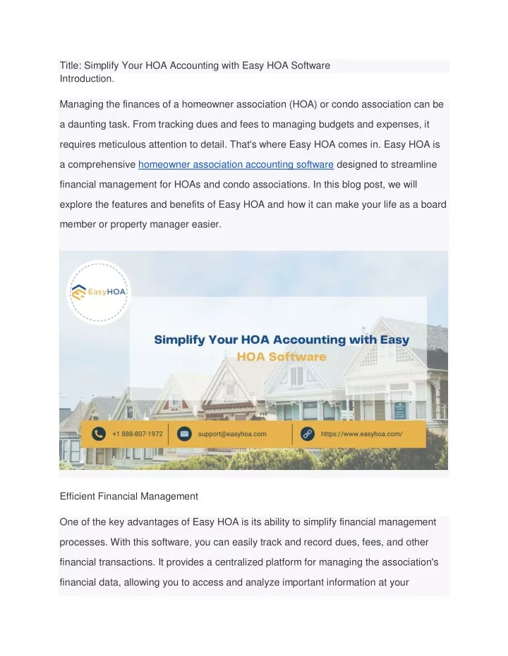 title simplify your hoa accounting with easy