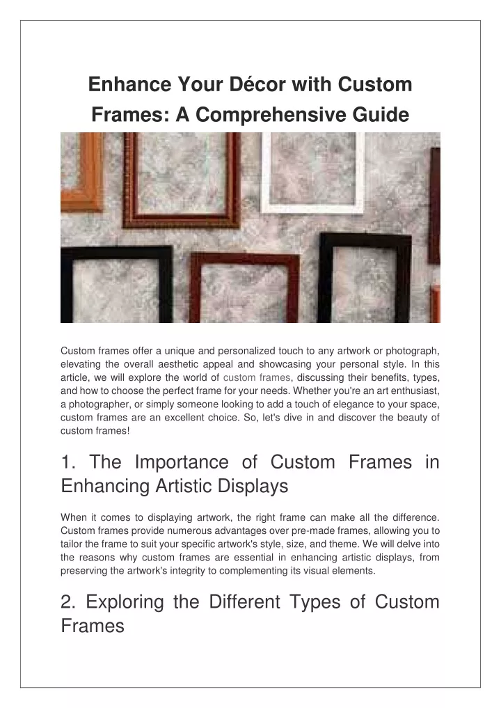 enhance your d cor with custom frames
