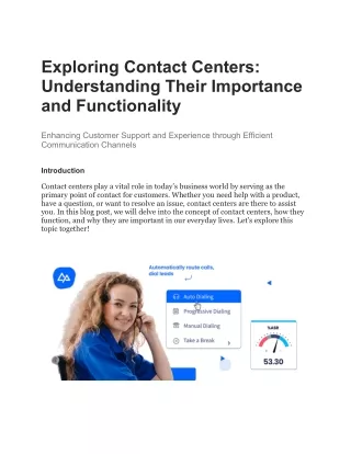 Exploring Contact Centers_ Understanding Their Importance and Functionality