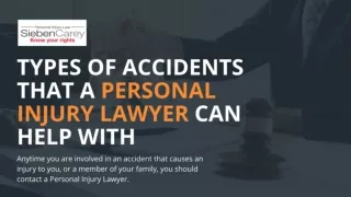 Types of Accidents That a Personal Injury Lawyer Can Help With