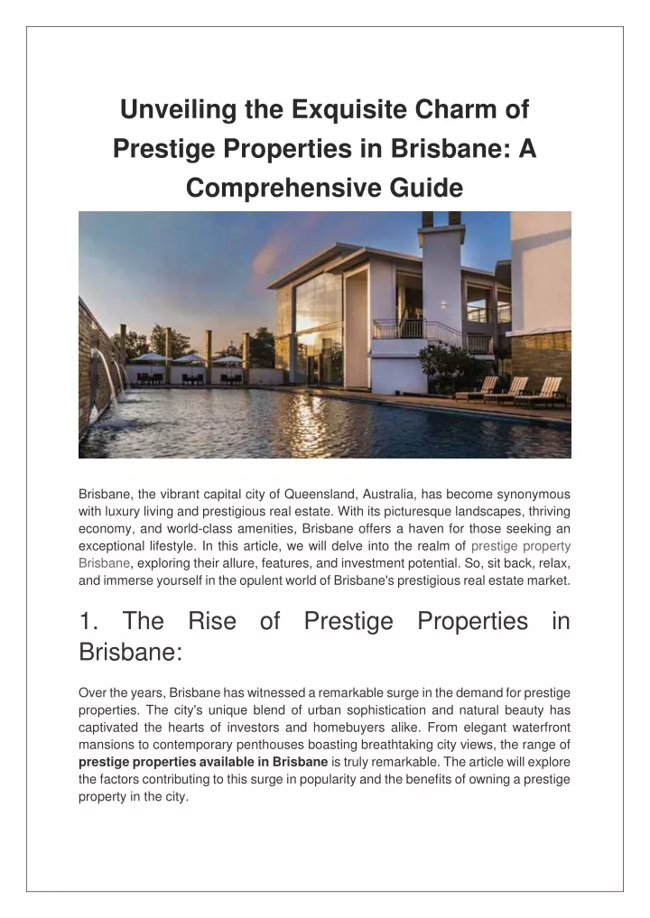 unveiling the exquisite charm of prestige